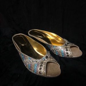 Custom Made Swarovski Crystal Kitten Heels